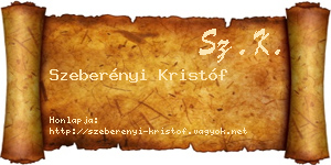 Szeberényi Kristóf névjegykártya