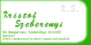 kristof szeberenyi business card