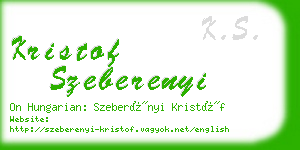 kristof szeberenyi business card